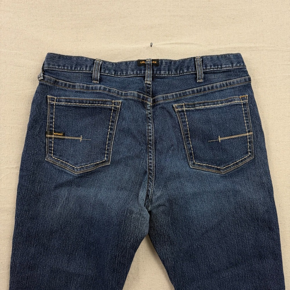 Ariat Jeans Mens 38x34 Blue M4 Rebar Relaxed Bootcut Dark Wash Denim Pants